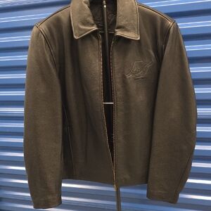 Men's Classic Black Leather Bomber Jacket